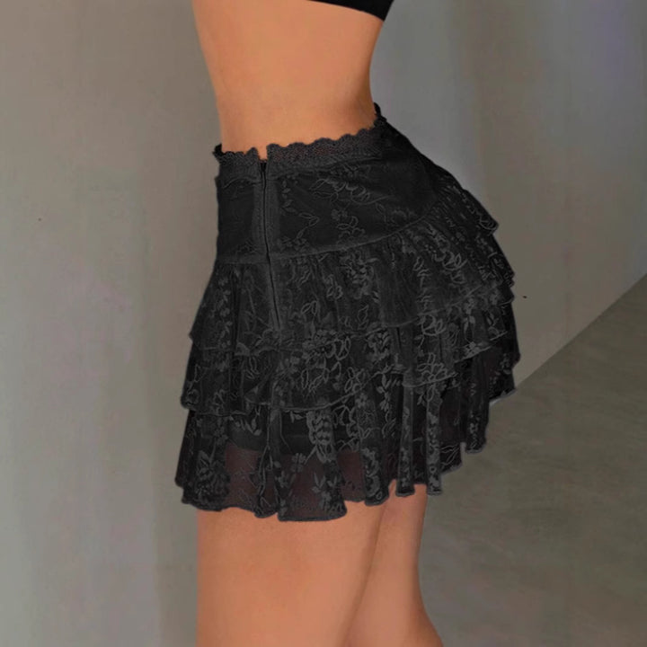 Femme Ruffled Lace Mini Skirt Stilla