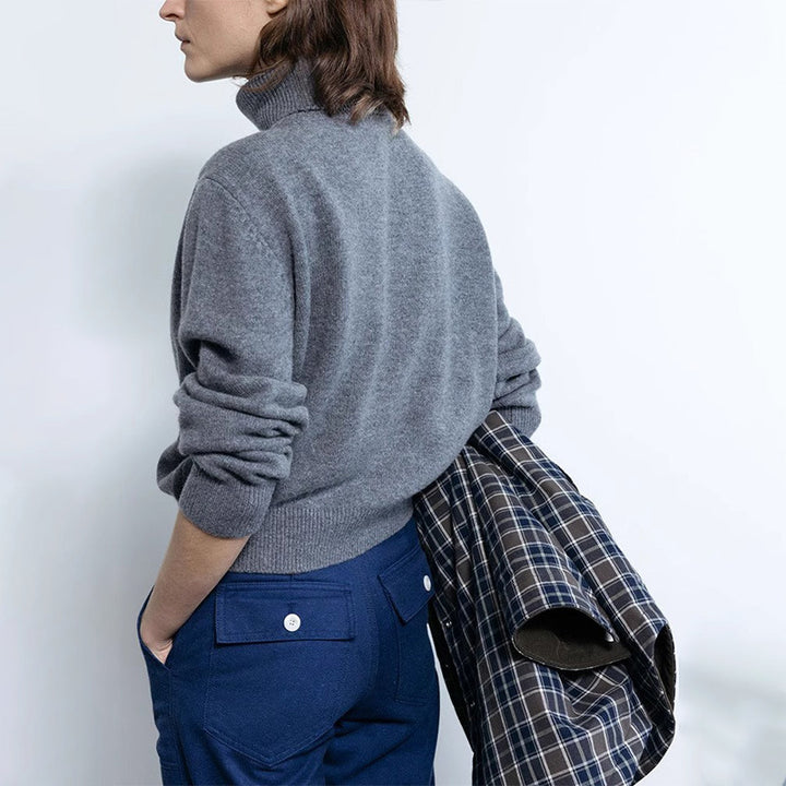 Damer Langærmet Sweater med Høj Krave Stilla