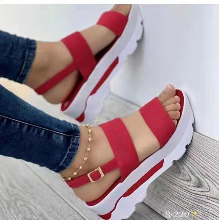 Dame Komfortable Wedge-sandaler med elastisk remdesign og skridsikker sål Stilla