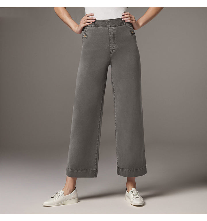 Dame Løs High-Waist Bukser med moderne Knapdetaljer Skovae