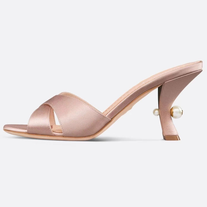 Femme Strappy perle-dekoreret hæl-mules Stilla