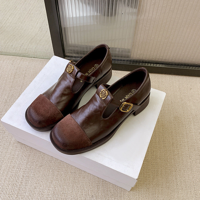 Kvinder Elegante Læder Mary Jane Clogs med Dekorativ Spænde Stilla