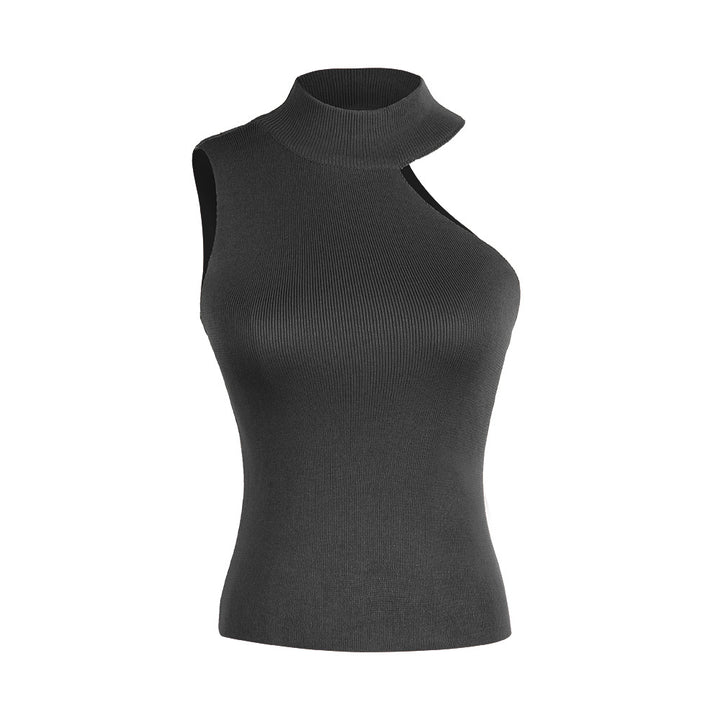 Dame ærmeløs top med højhalset udskæring og moderne cut-out Stilla