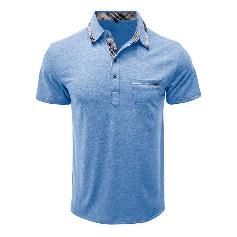 Herrer poloshirt med kontrastfarvet krave og stilfuld brystlomme Stilla
