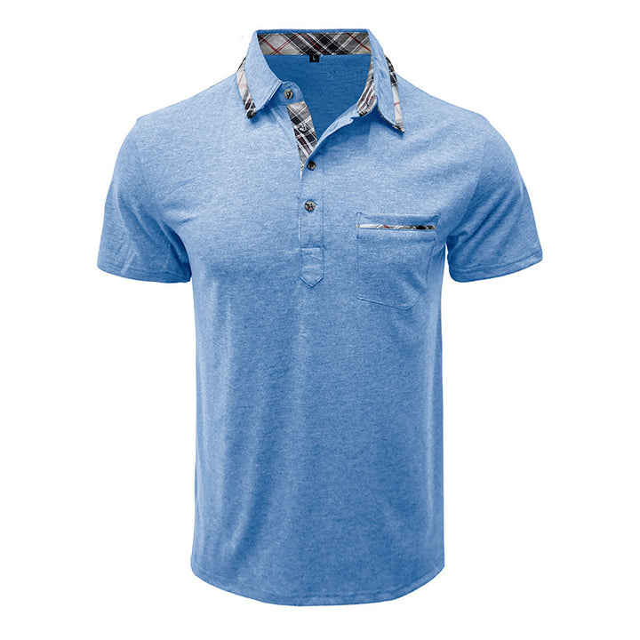 Herrer poloshirt med kontrastfarvet krave og stilfuld brystlomme Stilla