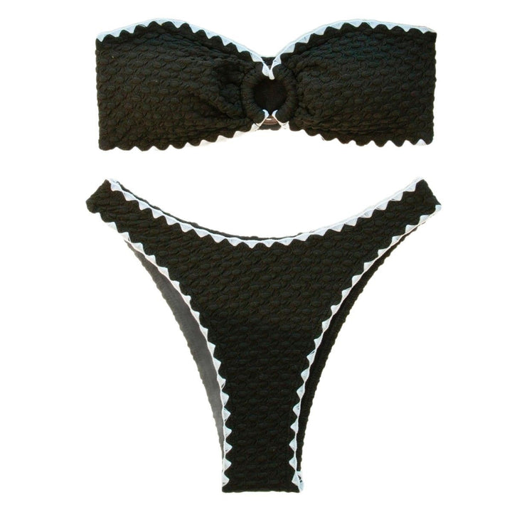 Dame Bandeau-Bikini med bølgeformet design og nøgleåbning Stilla