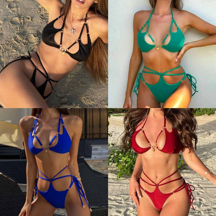 Damebikini med raffineret cut-out design og kombinerede stropper Stilla