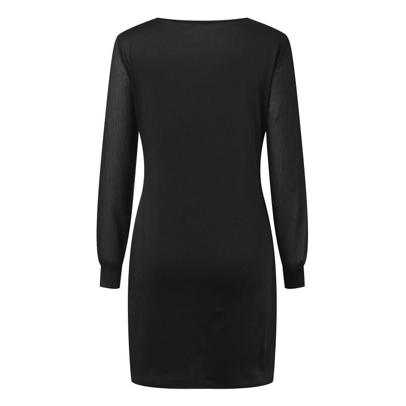 Femme Elegante Transparent Skulderfri Kjole Stilla
