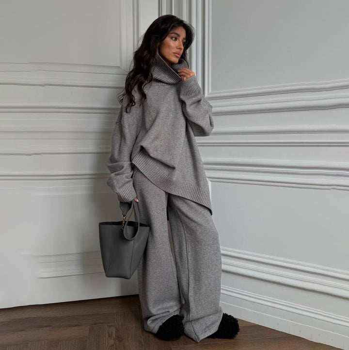 Kvinders Oversized Strik Sweater med Høj Krave Stilla
