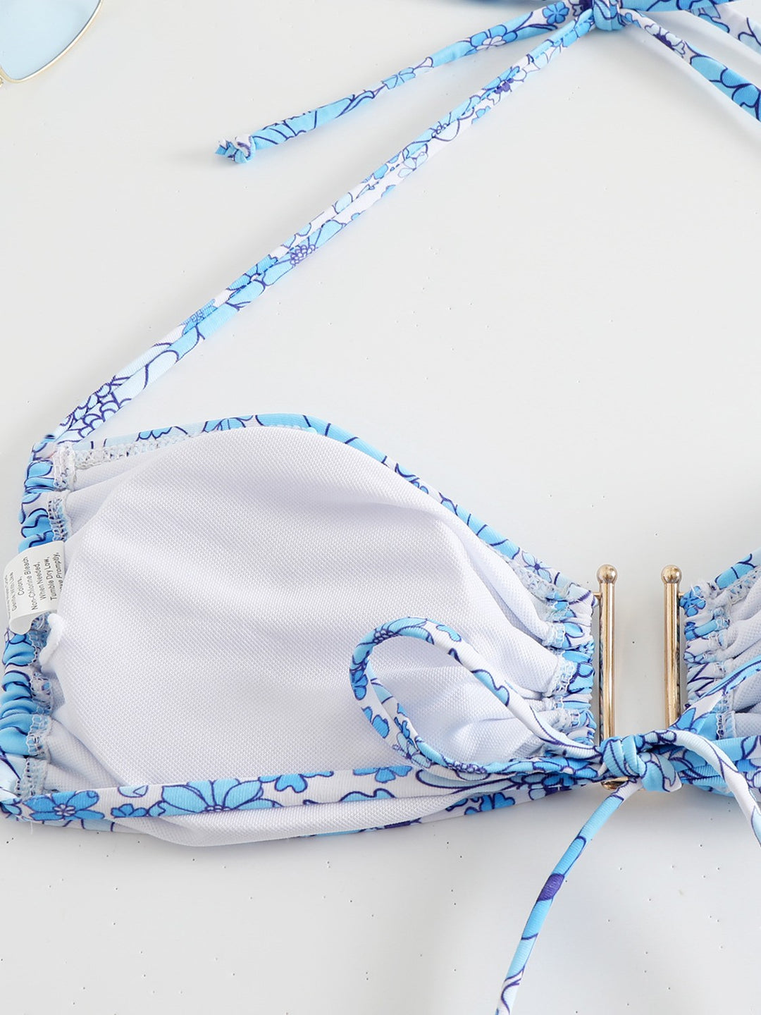 Dame Floralprint Bandeau Bikini-Sæt Stilla 1750838556