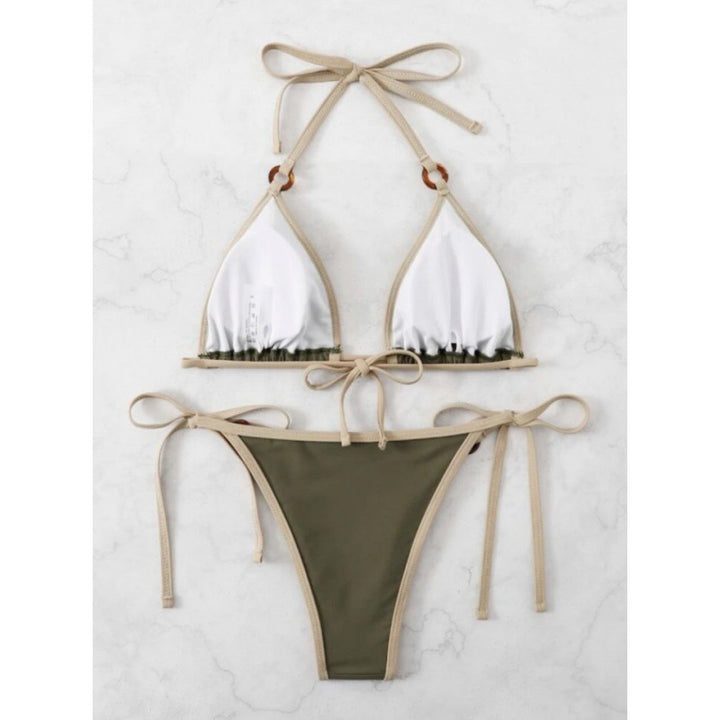 Femme Triangle Halter Bikini Sæt med justerbare stropper Stilla