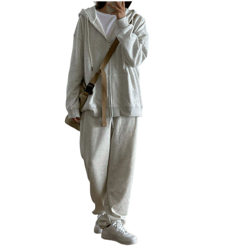 Kvinders Urban Lounge Sæt med Hoodie og Bred Jogging Bukser Skovae
