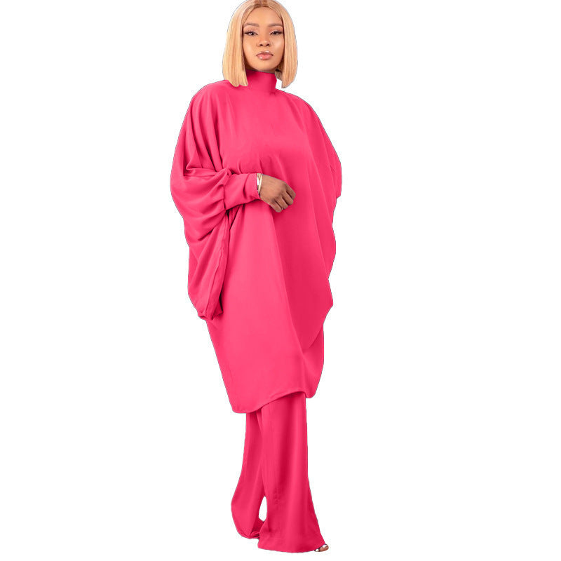 Stilla | Fashion Snøring Batwing Løs Ærme Bukse Sæt
