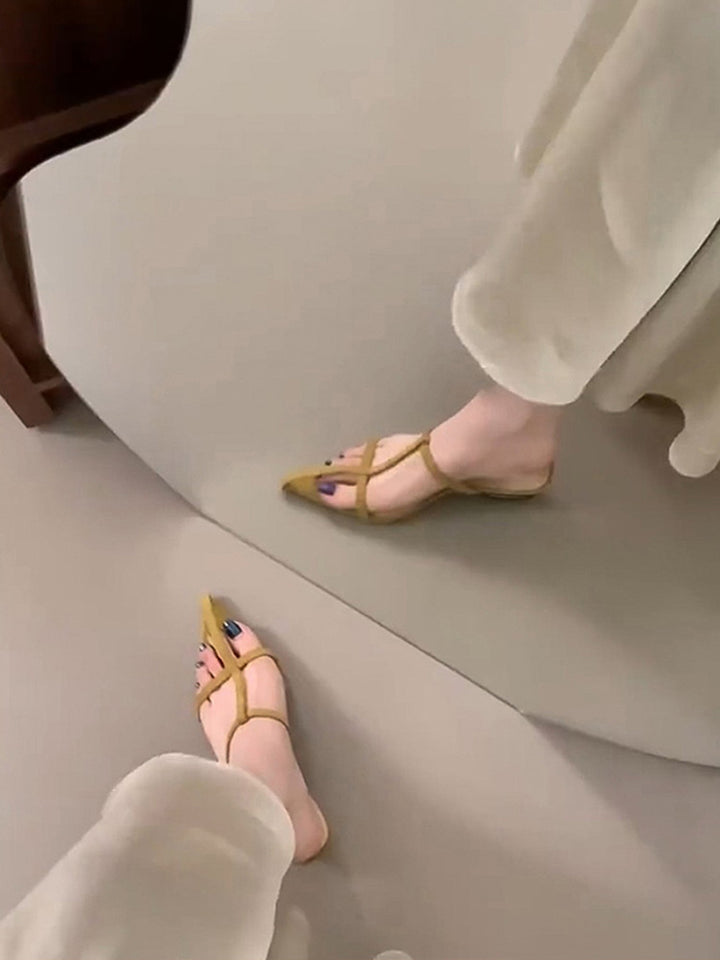 Damer elegante spidse tåseparator sandaler med rem design Stilla