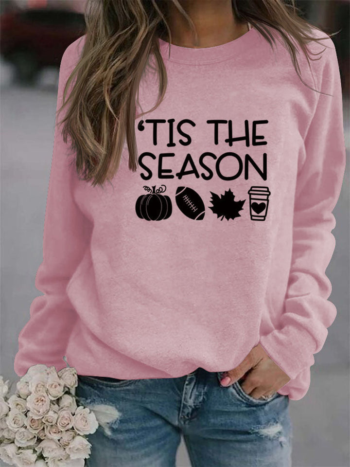 Stilla | Mode Langærmet O Hals Trykt Top Sweatshirt
