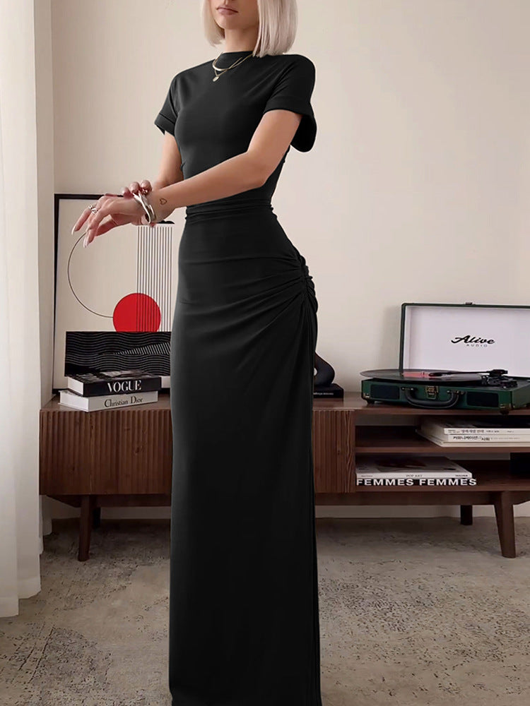 Dame Maxi-kjole med elegant flæse-design og figursyet silhuet Stilla