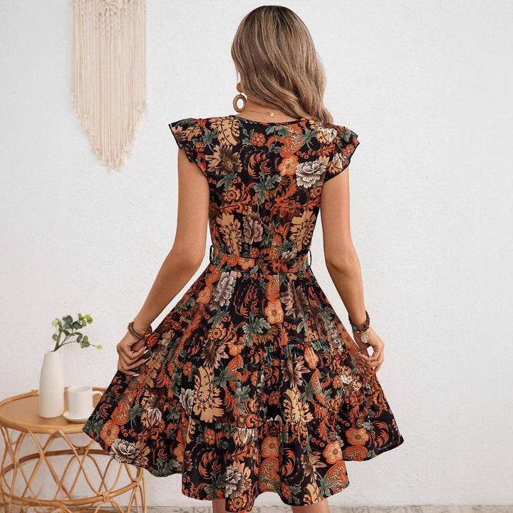 Dame blomsterprint midi-kjole Stilla