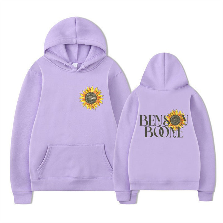 Dame hoodie med blomster grafik design Skovae