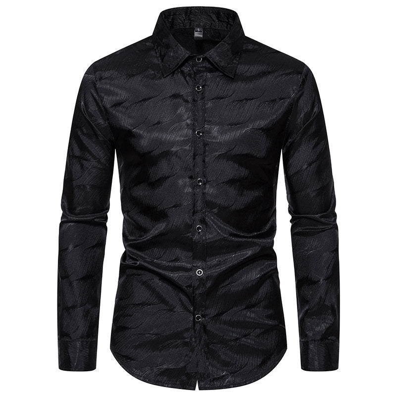 Herren tekstureret satin skjorte Stilla