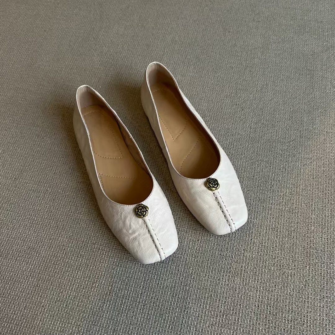Dame Elegant Spids Tå Ballerina Flats Stilla