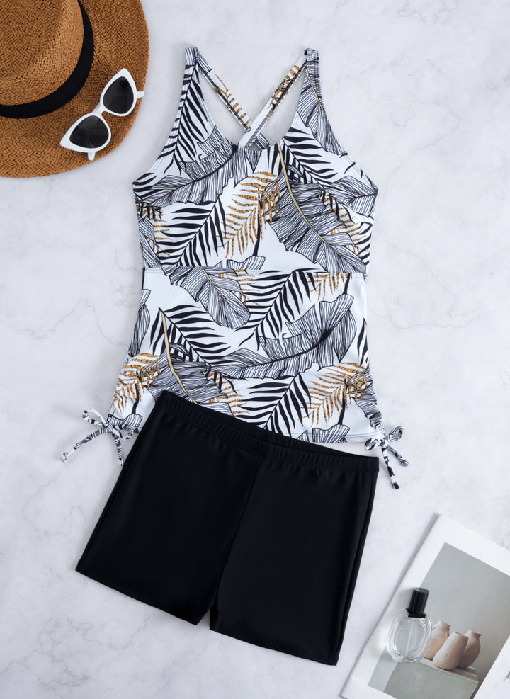 Dame Tankini-sæt med moderigtige blomsterdesign og komfortable shorts Skovae