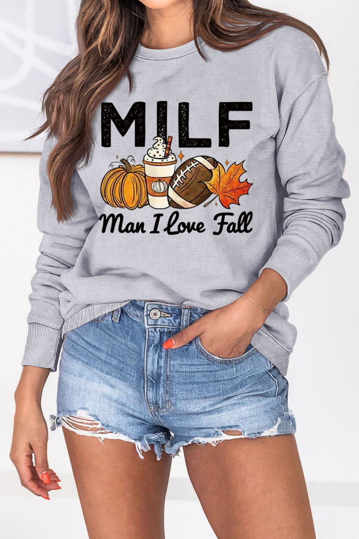 Kvinder sweatshirts med efterårselement motiv og inspirerende tekst Stilla