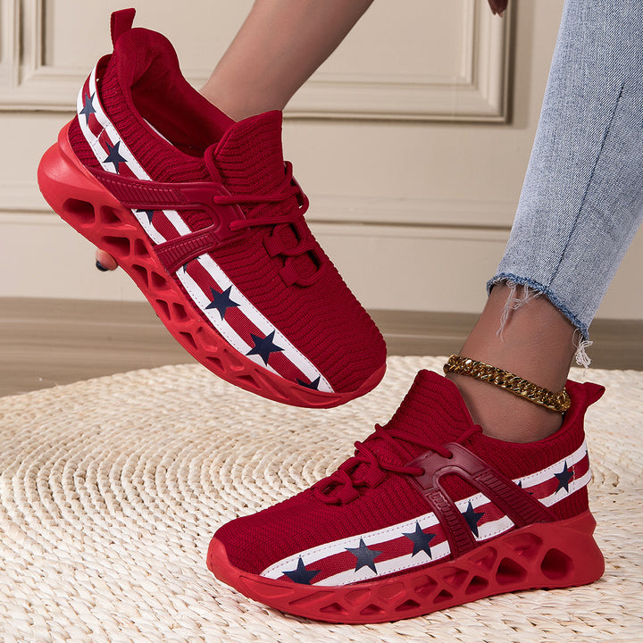 Damer Stilfulde Sport Sneakers med Åndbart Strik-Ovenmateriale Stilla