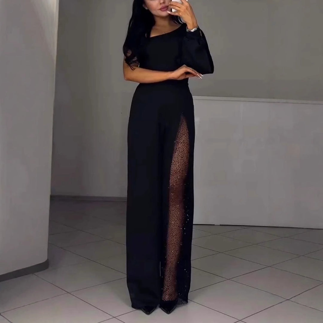 Dame Elegant Høj Slids Jumpsuit Stilla