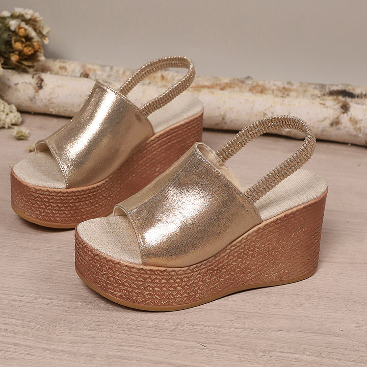 Dame Wedge-sandaler med skridsikker sål og flot sløjfeklæbning Stilla