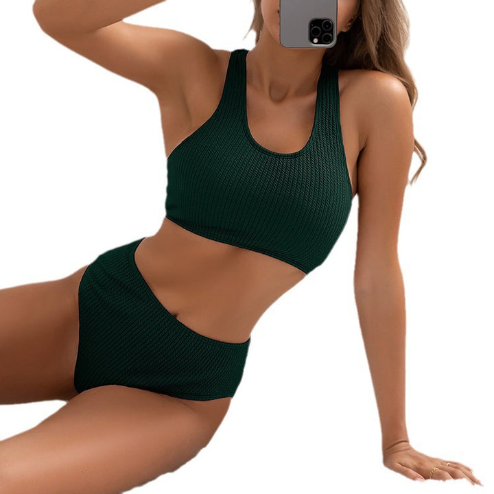 Damer højtaljede bikini-sæt med sporty snit og åndbare materialer Skovae