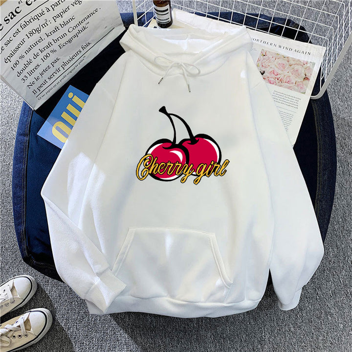 Kvinderne hoodie med munter kirsebærmotiv Skovae