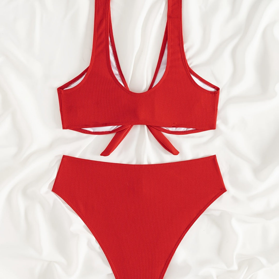 Femme Højrynkede Rib-Bikini-Sæt Stilla