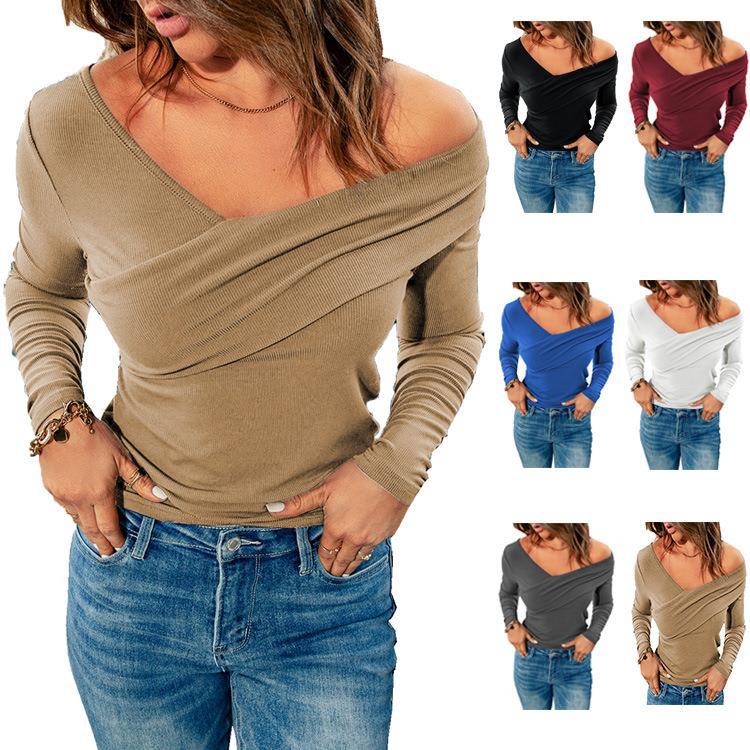 Dame Off-Shoulder Rynkning Striktop Stilla