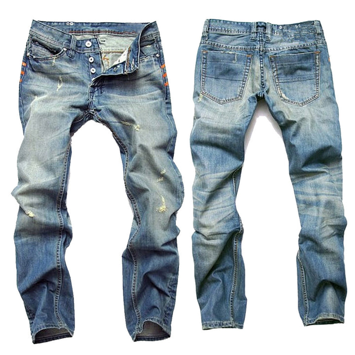 Herrer jeans med moderne used-look og biomekanisk stræk Stilla