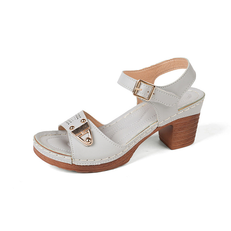 Dame elegante sandaler med moderne spænde og komfortabel hæl Stilla