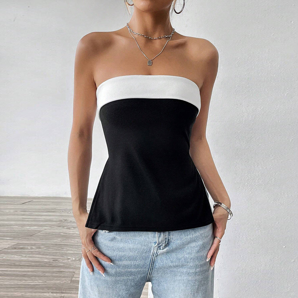 Kvindernes tanktop med en figursyget silhuet og elegant kontrastdesign Stilla