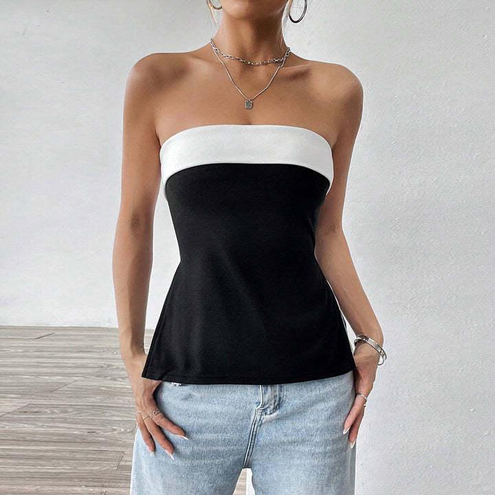 Kvindernes tanktop med en figursyget silhuet og elegant kontrastdesign Stilla