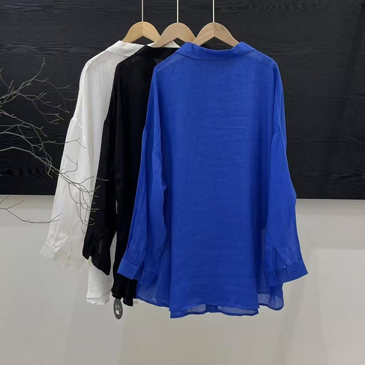 Femme Gennemsigtig Knappetop med Funktionelle Lommer Stilla