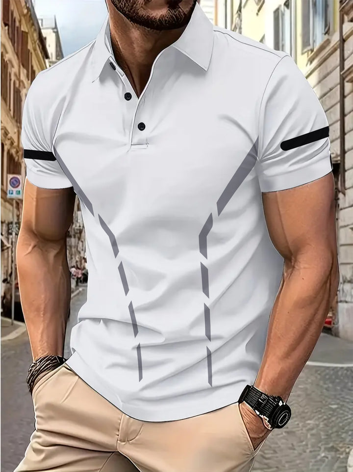 Herrer polo shirt med trendy sportsligt design og åndbare egenskaber Stilla