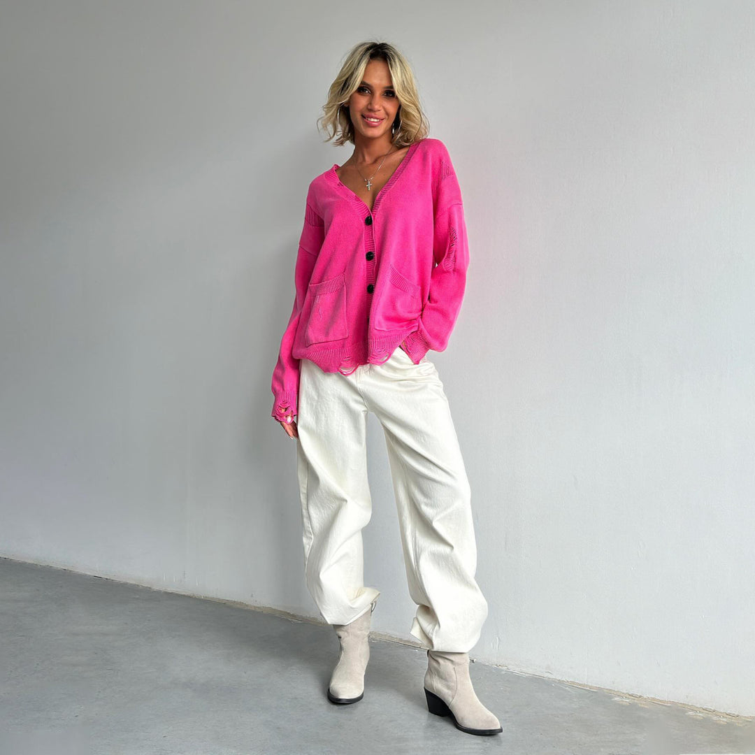 Kvinders oversized cardigan med knapdetaljer Stilla