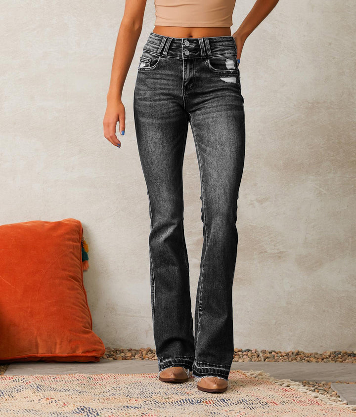 Dame Højtskårne Flared Jeans Stilla