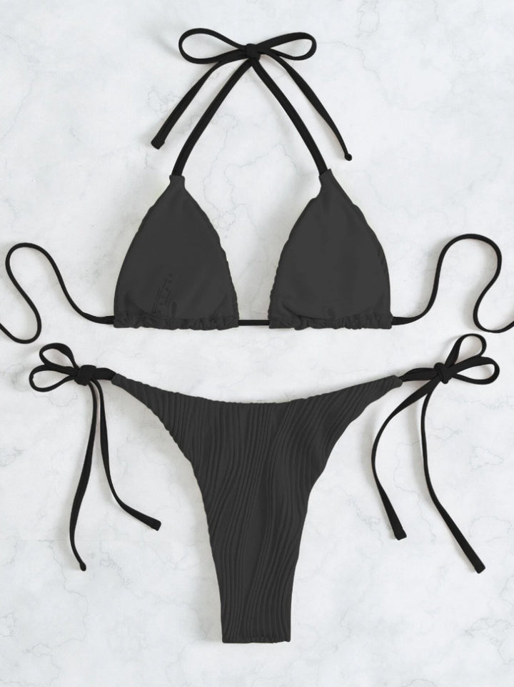 Dame bikini-sæt med justerbare stropper og stribemønster Stilla