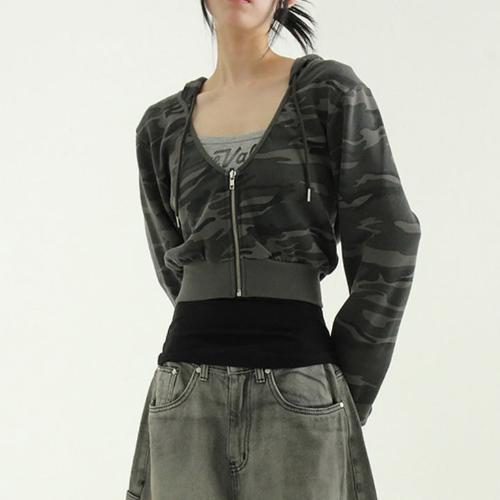 Dame sporty cropped zip hoodie Stilla