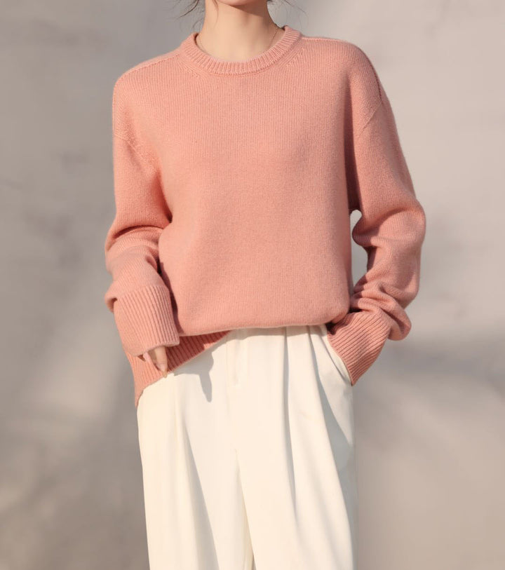 Femme Klassisk Strikpullover Stilla
