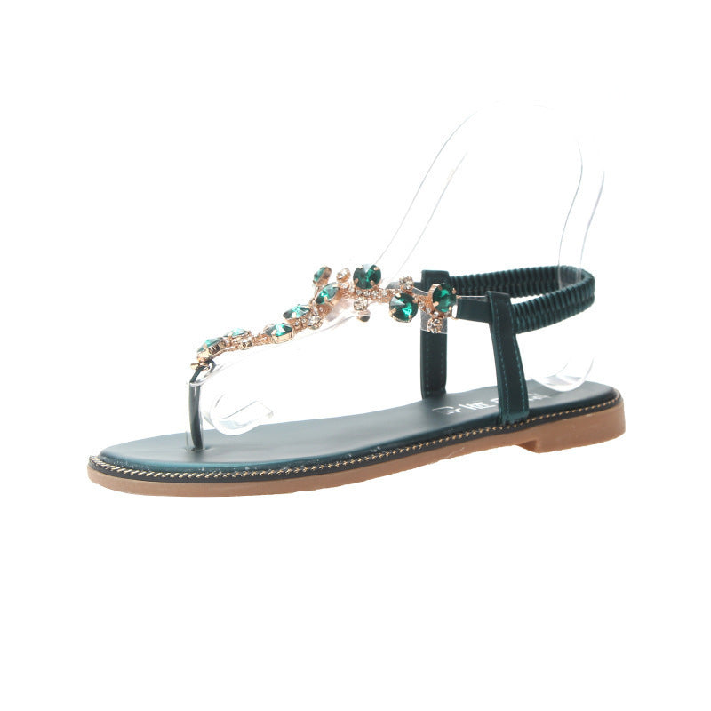 Dame smykkeprydede tæer-split sandaler med elegant remdesign Stilla