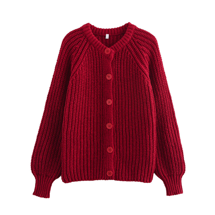 Kvinder hyggelig cardigan med vertikal rib struktur og store knapper Stilla