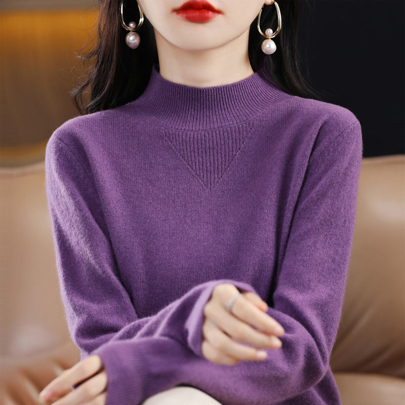 Damernes fine sweater med høj krave og elegante detaljer Stilla