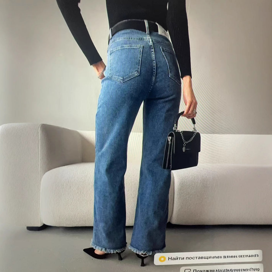 Dame Høj talje Lige Jeans med bred ben og afslappet snit Stilla