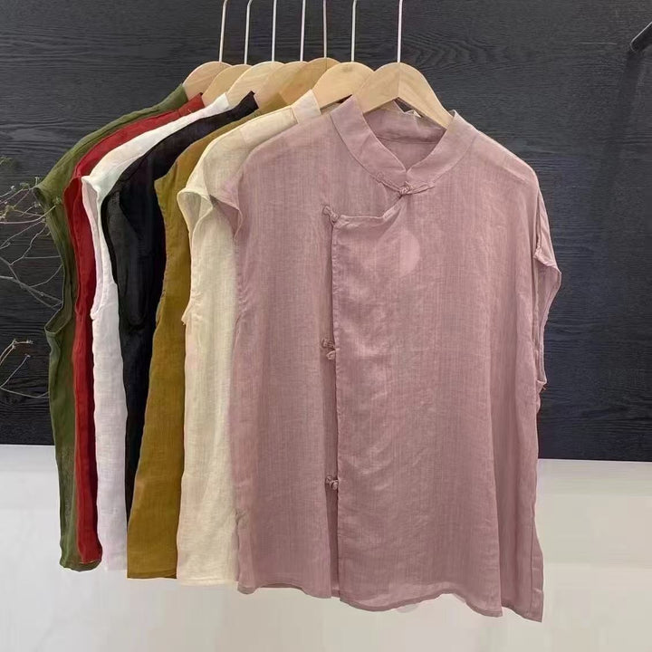 Dame Elegant Kortærmet Chiffonbluse Stilla