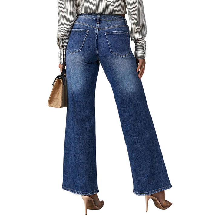 Dame Højtskåret Denim-Jeans i casual Bootcut-stil med moderne vask Stilla